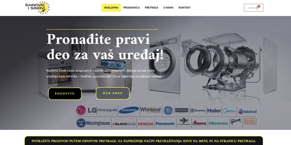 Izrada web sajta Sainovicshop — BILDSTUDIO